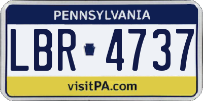 PA license plate LBR4737