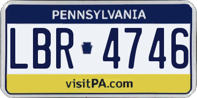 PA license plate LBR4746