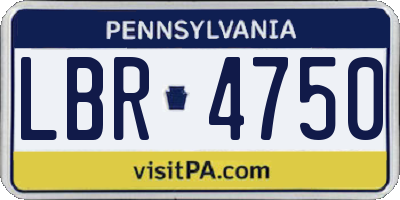 PA license plate LBR4750