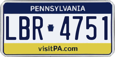 PA license plate LBR4751