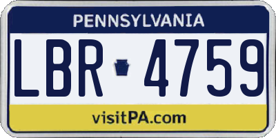 PA license plate LBR4759