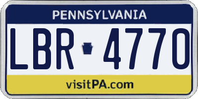 PA license plate LBR4770
