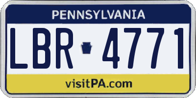 PA license plate LBR4771