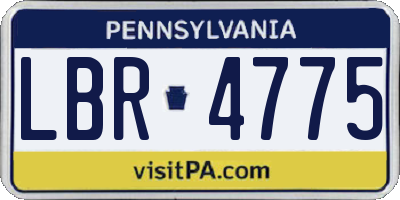 PA license plate LBR4775