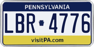 PA license plate LBR4776