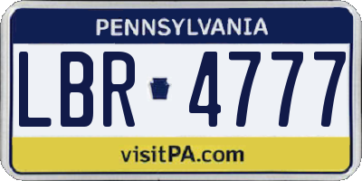 PA license plate LBR4777