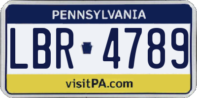 PA license plate LBR4789