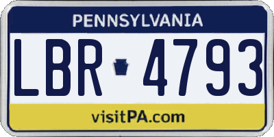 PA license plate LBR4793