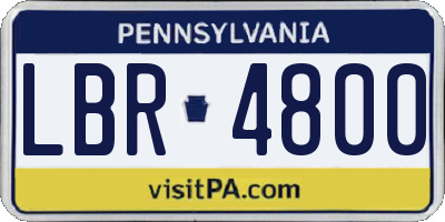 PA license plate LBR4800