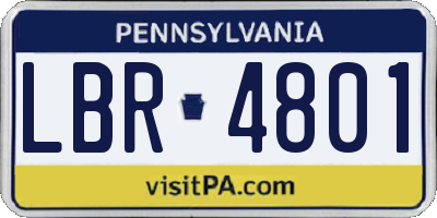 PA license plate LBR4801