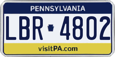 PA license plate LBR4802