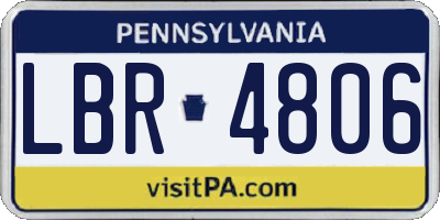 PA license plate LBR4806
