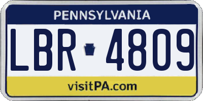 PA license plate LBR4809