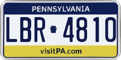 PA license plate LBR4810