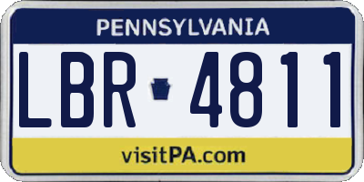 PA license plate LBR4811