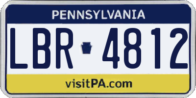 PA license plate LBR4812