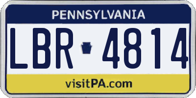 PA license plate LBR4814