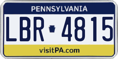 PA license plate LBR4815