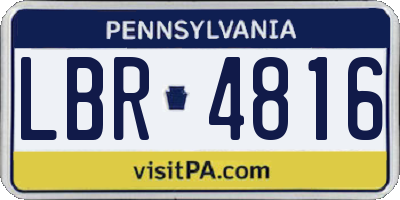PA license plate LBR4816
