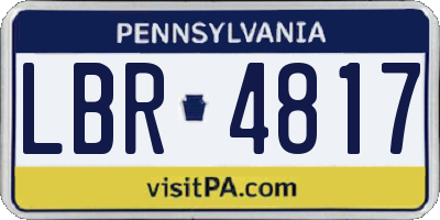 PA license plate LBR4817