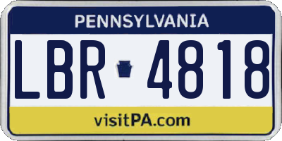 PA license plate LBR4818