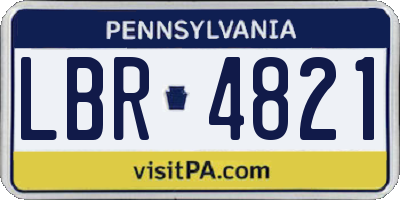 PA license plate LBR4821