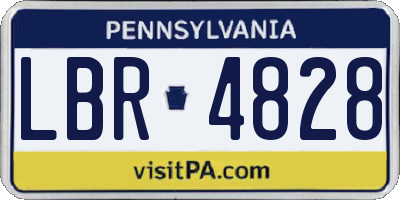PA license plate LBR4828