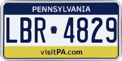 PA license plate LBR4829