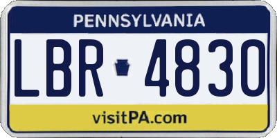 PA license plate LBR4830
