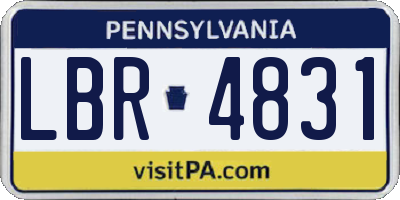 PA license plate LBR4831