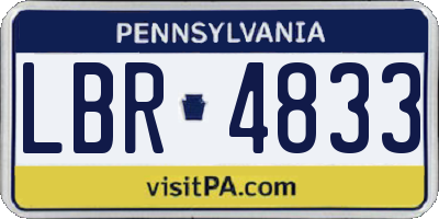 PA license plate LBR4833