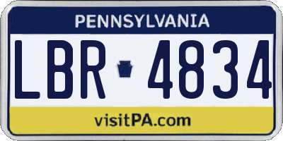 PA license plate LBR4834