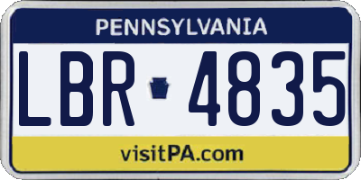 PA license plate LBR4835