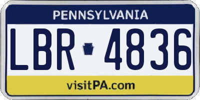 PA license plate LBR4836