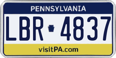 PA license plate LBR4837