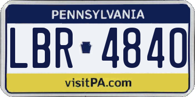 PA license plate LBR4840