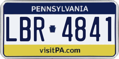 PA license plate LBR4841