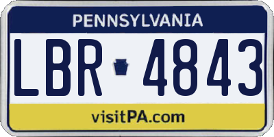 PA license plate LBR4843