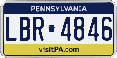 PA license plate LBR4846