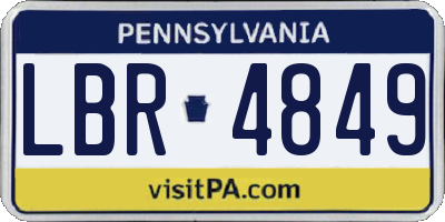 PA license plate LBR4849