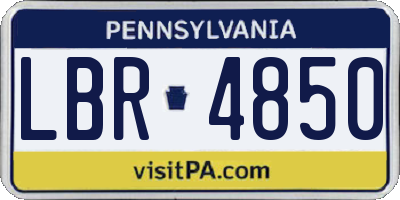 PA license plate LBR4850