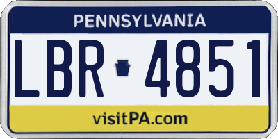 PA license plate LBR4851
