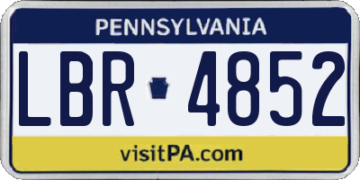 PA license plate LBR4852
