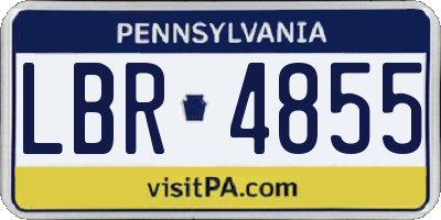 PA license plate LBR4855