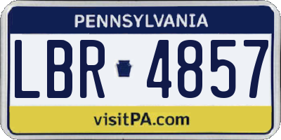 PA license plate LBR4857