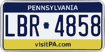 PA license plate LBR4858