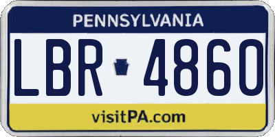 PA license plate LBR4860