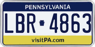 PA license plate LBR4863