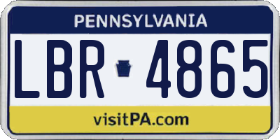 PA license plate LBR4865