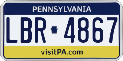 PA license plate LBR4867